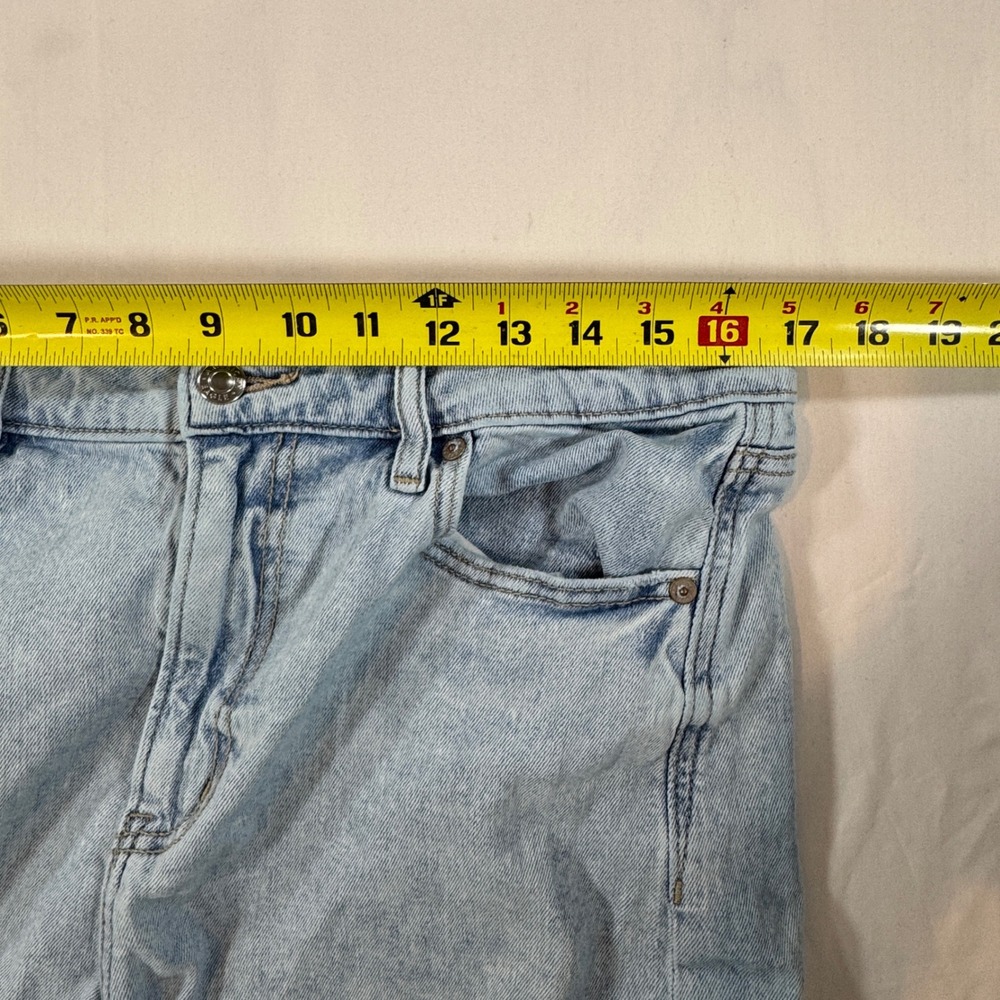 Y2K American Eagle Super High Rise Baggy Wide Leg Jeans Light Wash Size 12 Boho - Picture 5 of 8